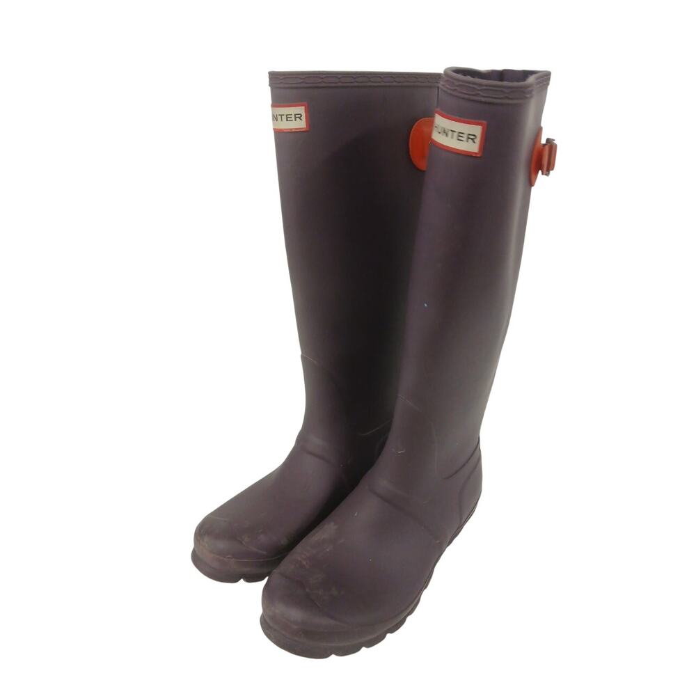 Hunter Original Tall Rain Boots Women's US 7 EU 38 Purple Matte Rubber Wellies